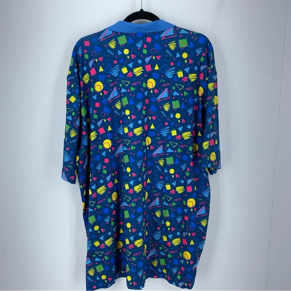 Roadies Mens XL Golf Polo Shirt Multicolor Geometric Short Sleeve 90’s Retro - Picture 9 of 10
